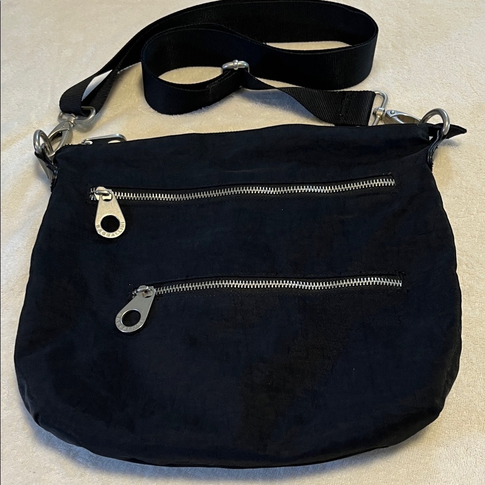 ✨ Black Crossbody Purse with Double Zipper Front Pockets Adjustable Strap
